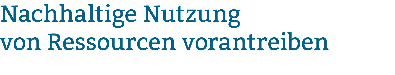 Nachhaltige Nutzung von Ressourcen vorantreiben